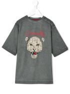 Roberto Cavalli Kids - Leopard Motif T-shirt - Kids - Cotton/elastodiene - 8 Yrs, Grey
