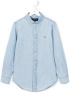 Ralph Lauren Kids Logo Denim Shirt, Boy's, Size: 8 Yrs, Blue