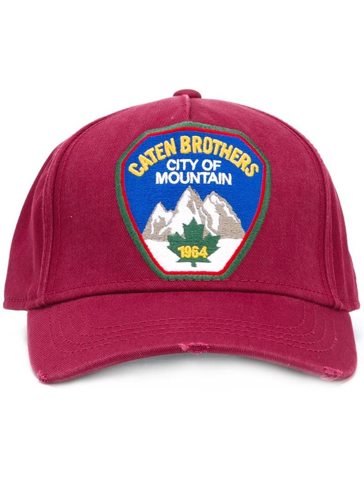 Dsquared2 'city Of Mountain' Baseball Cap, Men's, Red, Cotton