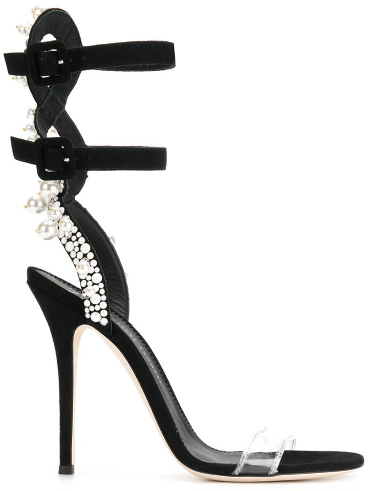 Giuseppe Zanotti Design Embellished Double Strap Sandals - Black