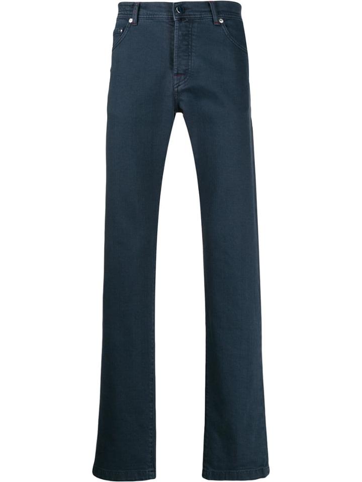 Kiton Slim Fit Trousers - Blue
