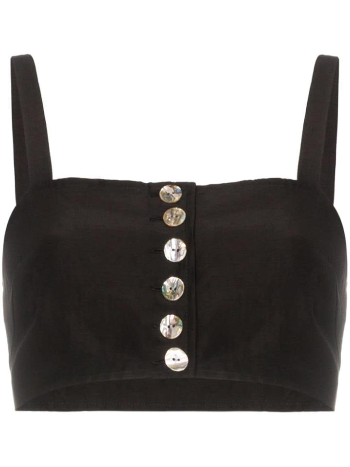 Maryam Nassir Zadeh Button Down Sleeveless Bralette - Black