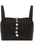 Maryam Nassir Zadeh Button Down Sleeveless Bralette - Black
