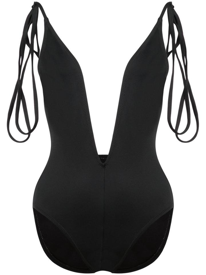 Proenza Schouler Deep V One Piece Swimsuit - Black