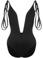 Proenza Schouler Deep V One Piece Swimsuit - Black