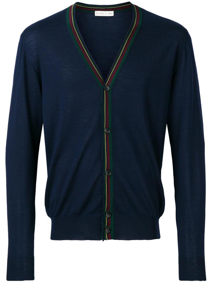 Etro Striped Placket Cardigan - Blue