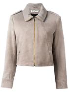 Aalto - Cropped Jacket - Women - Lamb Skin/rayon - 36, Nude/neutrals, Lamb Skin/rayon