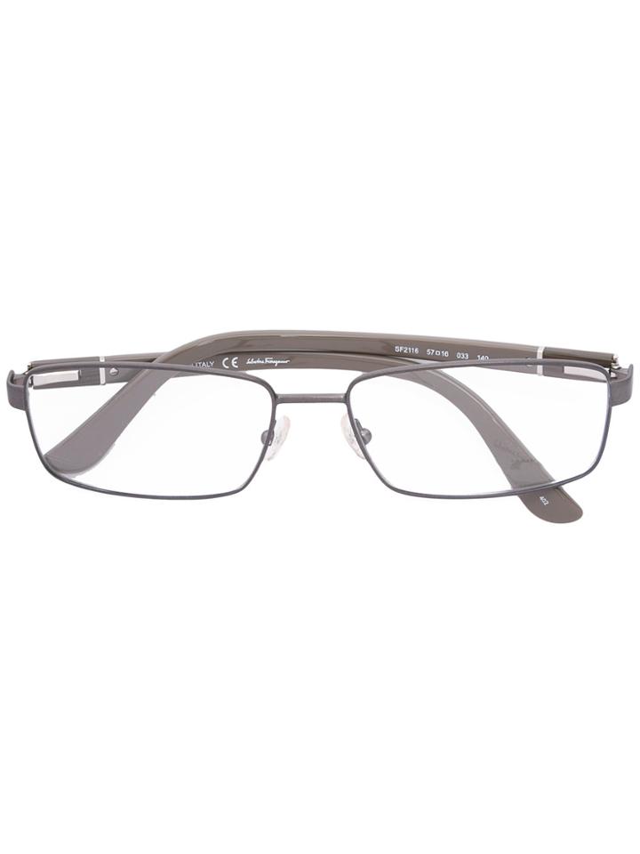 Salvatore Ferragamo Rectangular Frame Glasses - Nude & Neutrals