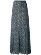 Twin-set - Floral Print Maxi Skirt - Women - Polyester/viscose/silk - 42, Blue, Polyester/viscose/silk