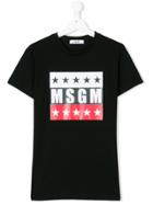 Msgm Kids Logo Print T-shirt - Black