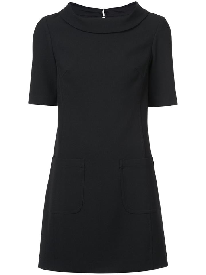 Trina Turk Folded Shawl Collar Dress - Black