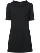 Trina Turk Folded Shawl Collar Dress - Black