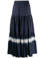Tory Burch Printed Peasant Skirt - Blue