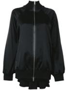 Maison Margiela - Pleated Back Satin Bomber Jacket - Women - Cotton/viscose/virgin Wool - 40, Black, Cotton/viscose/virgin Wool