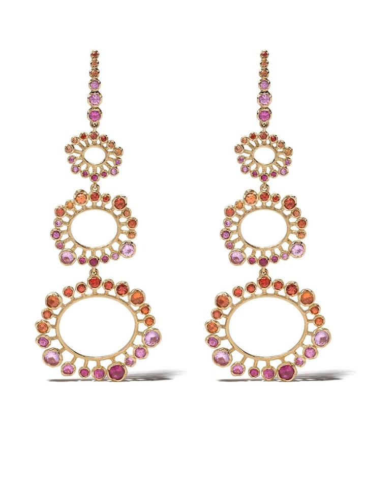 Annoushka 18kt Yellow Gold Hidden Reef Sapphire Drop Earrings - 18ct