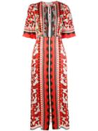 Temperley London Mixed Print Dress - Red