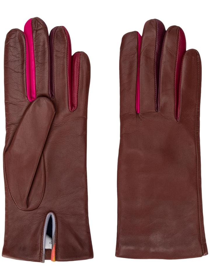 Paul Smith Two Tone Gloves - Brown
