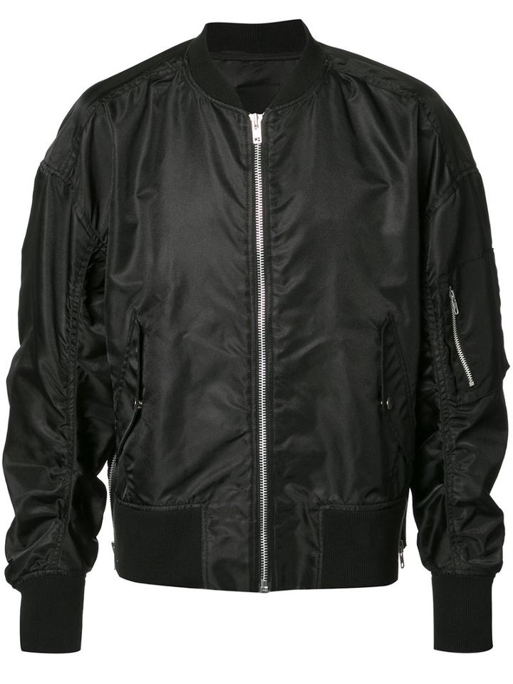 Bmuet(te) - Gathered Sleeves Bomber Jacket - Men - Nylon - M, Black, Nylon