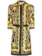 Versace Baroque Print Shirt Dress - Black