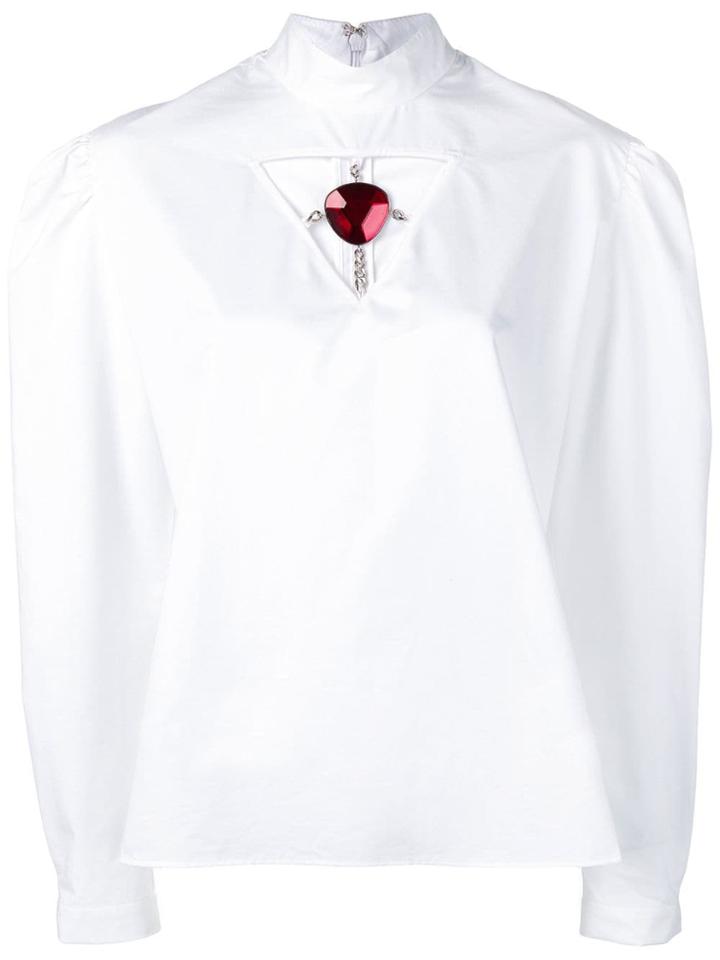 Christopher Kane Jewel Poplin Blouse - White
