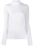 Helmut Lang Turtleneck Ribbed Top - White