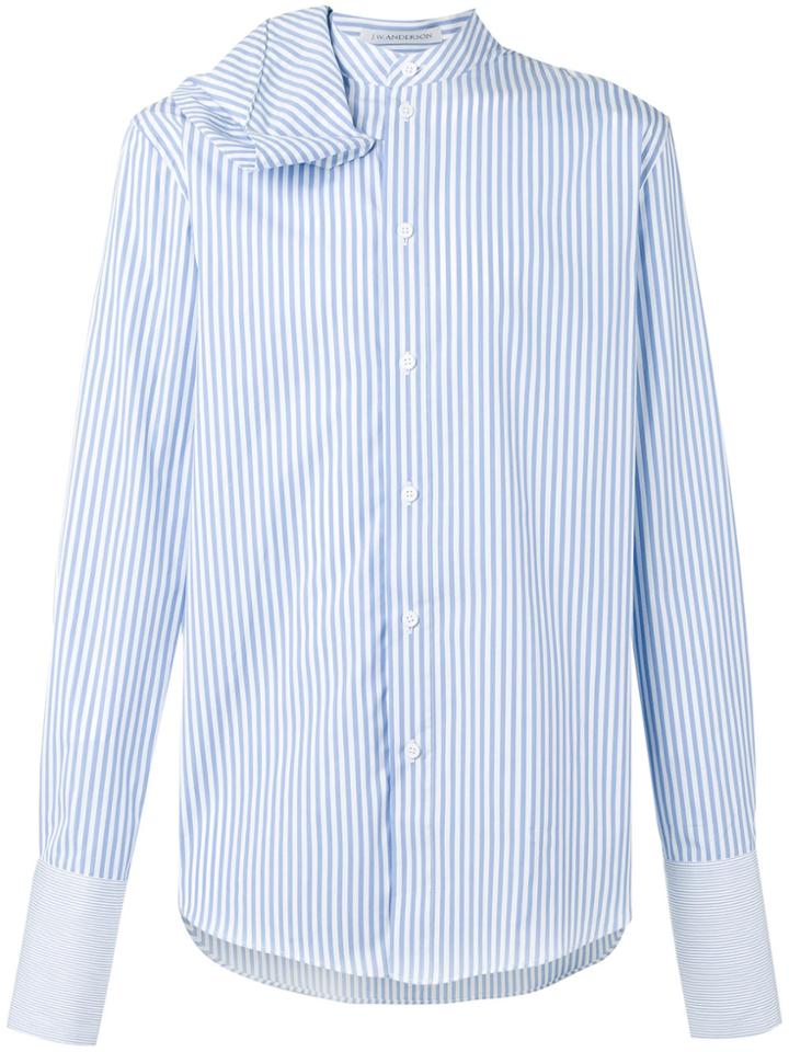 Jw Anderson Beach Striped Scarf Shirt - Blue