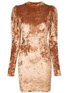 Caroline Constas Gathered Shoulders Dress - Gold