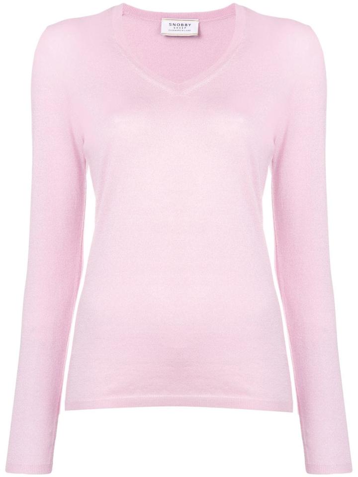 Snobby Sheep V-neck Knitted Top - Pink