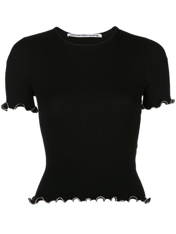 Alexander Wang Ruffled Hem T-shirt - Black