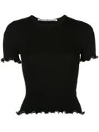 Alexander Wang Ruffled Hem T-shirt - Black