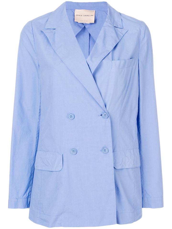 Erika Cavallini Double Breasted Jacket - Blue