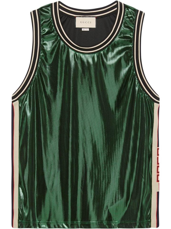 Gucci Laminated Jersey Tank - Green