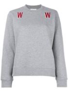 Wood Wood 'w' Print Sweatshirt, Women's, Size: Small, Grey, Cotton