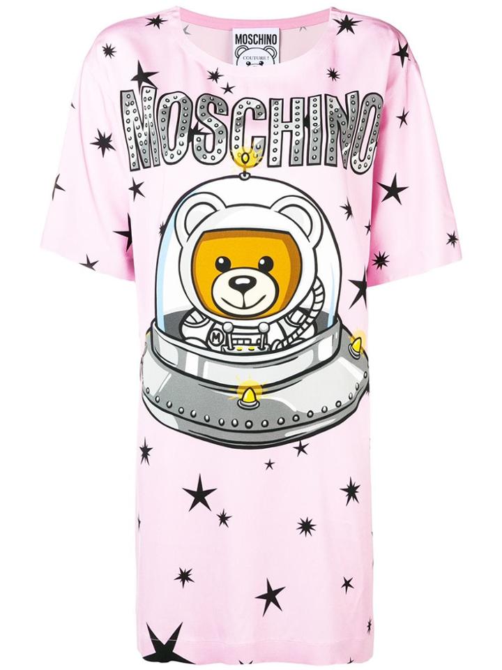Moschino Bear T-shirt Dress - Pink & Purple