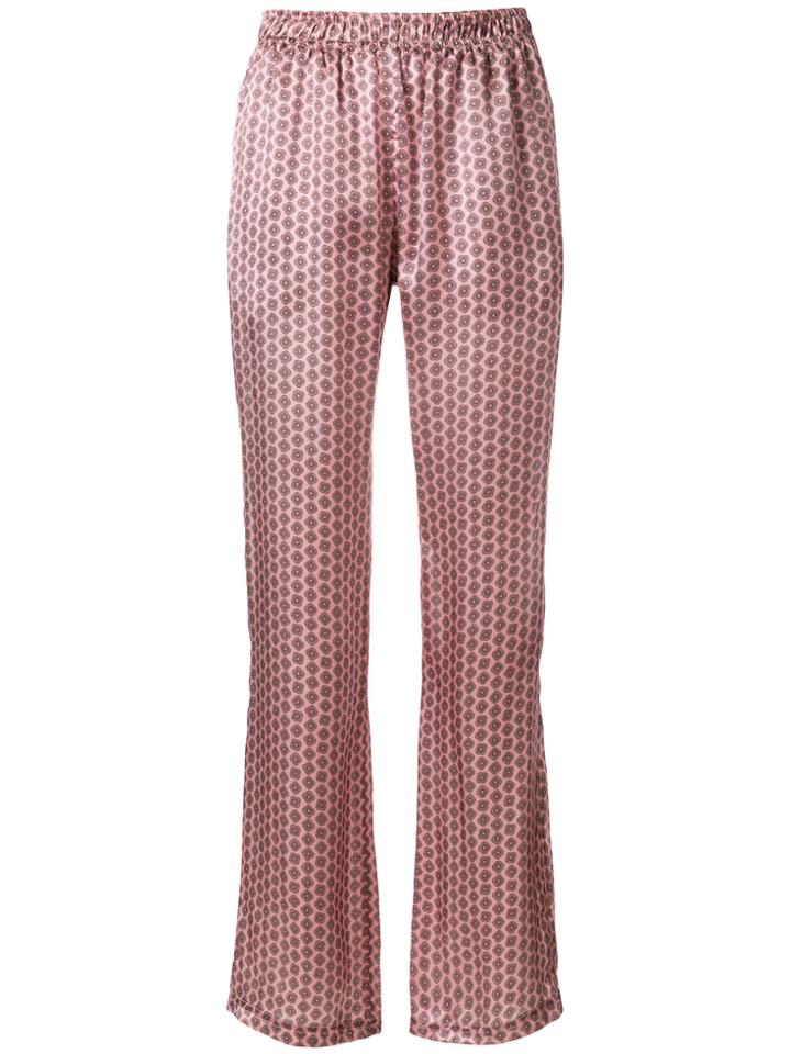 Faith Connexion Flared Embroidered Trousers - Pink & Purple