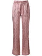 Faith Connexion Flared Embroidered Trousers - Pink & Purple