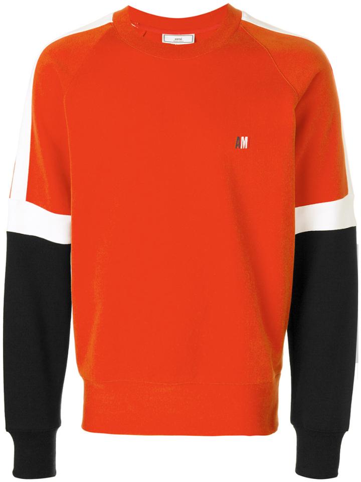Ami Alexandre Mattiussi Tricolour Sweatshirt - Yellow & Orange