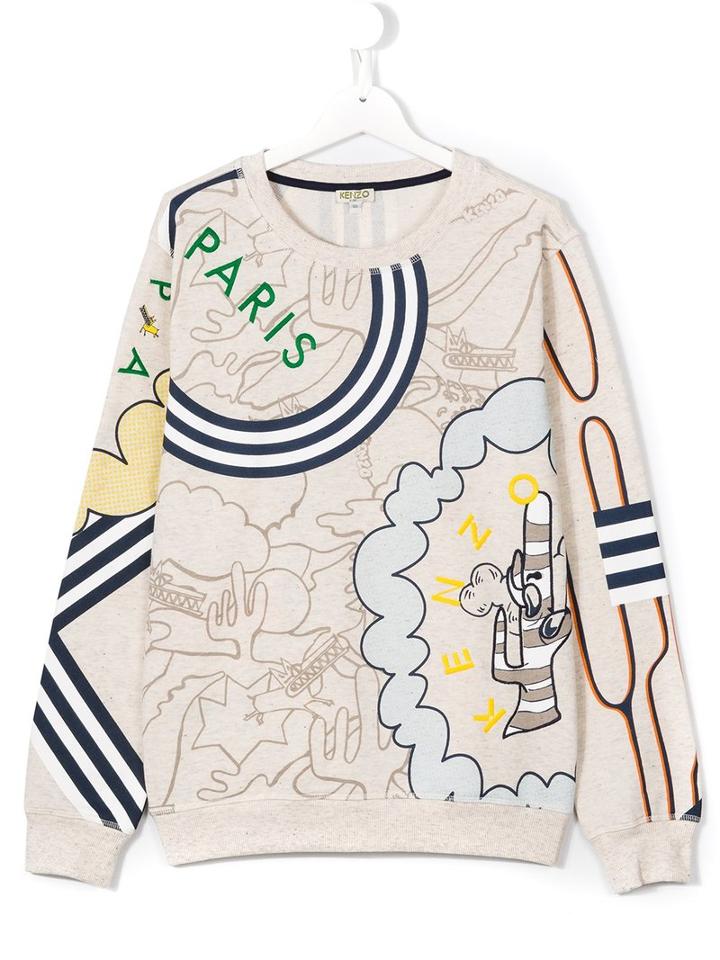 Kenzo Kids Cactus Print Sweatshirt, Boy's, Size: 16 Yrs