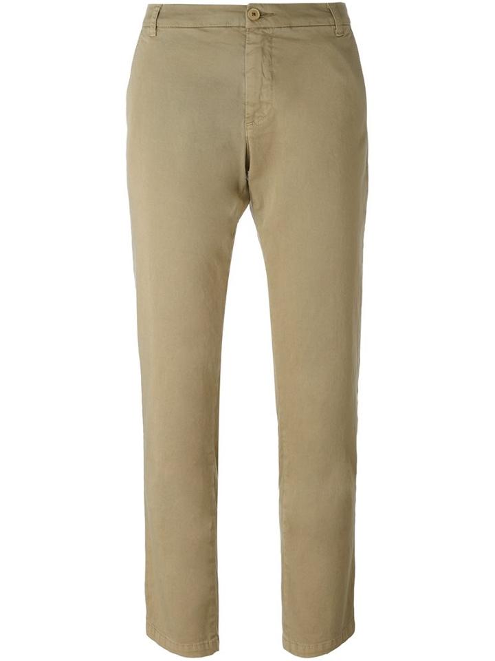 P.a.r.o.s.h. Slim Fit Cropped Trousers, Women's, Size: Small, Nude/neutrals, Cotton/spandex/elastane