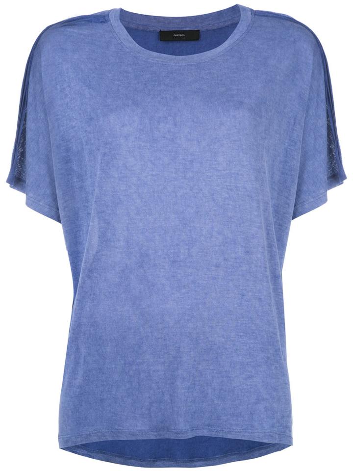 Diesel 't-hanna-w' T-shirt, Women's, Size: Xs, Blue, Viscose