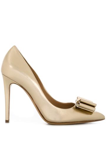 Salvatore Ferragamo Décolleté Doppio Fiocco Pumps - Gold