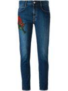 Stella Mccartney Animal Appliqué Jeans, Women's, Size: 27, Blue, Cotton/spandex/elastane