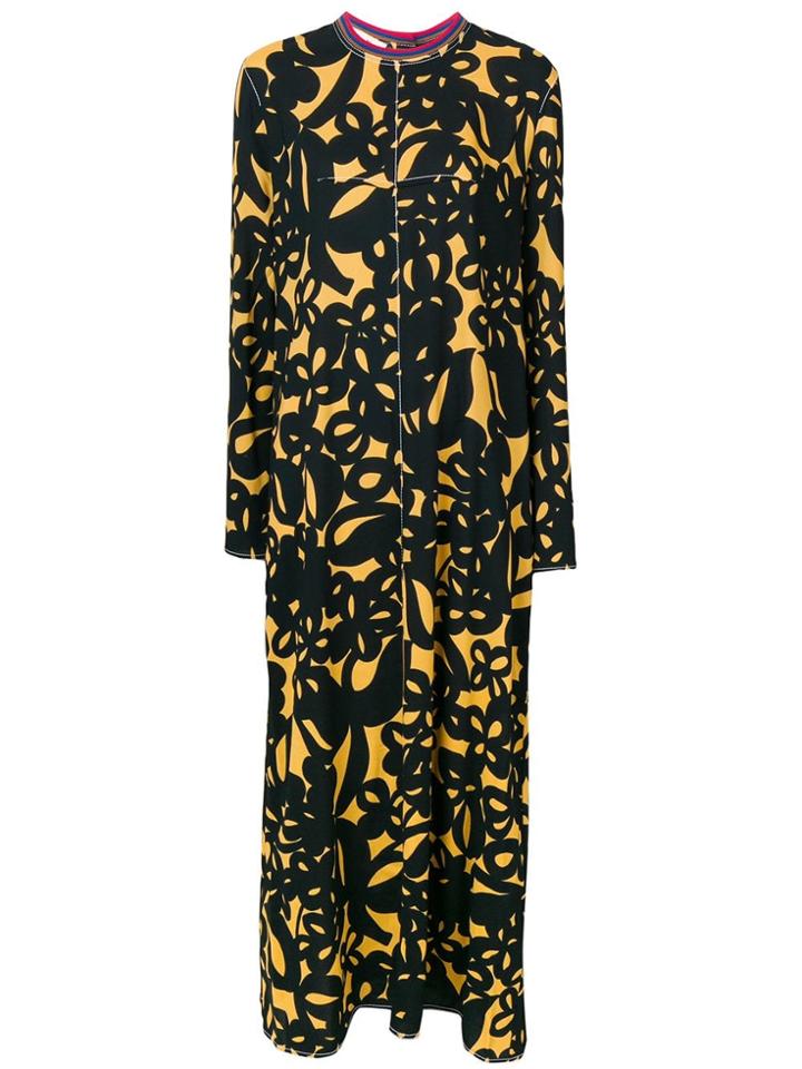 Marni Dana Print Long Dress - Black