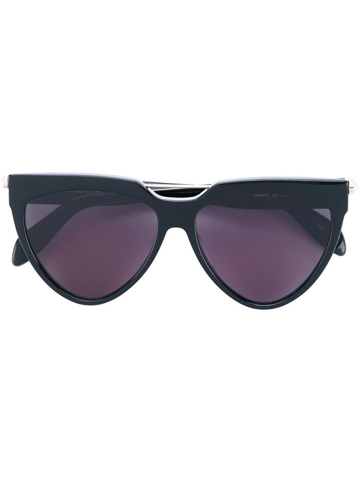 Alexander Mcqueen Eyewear - Piercing Bar Sunglasses - Women - Acetate - One Size, Black, Acetate
