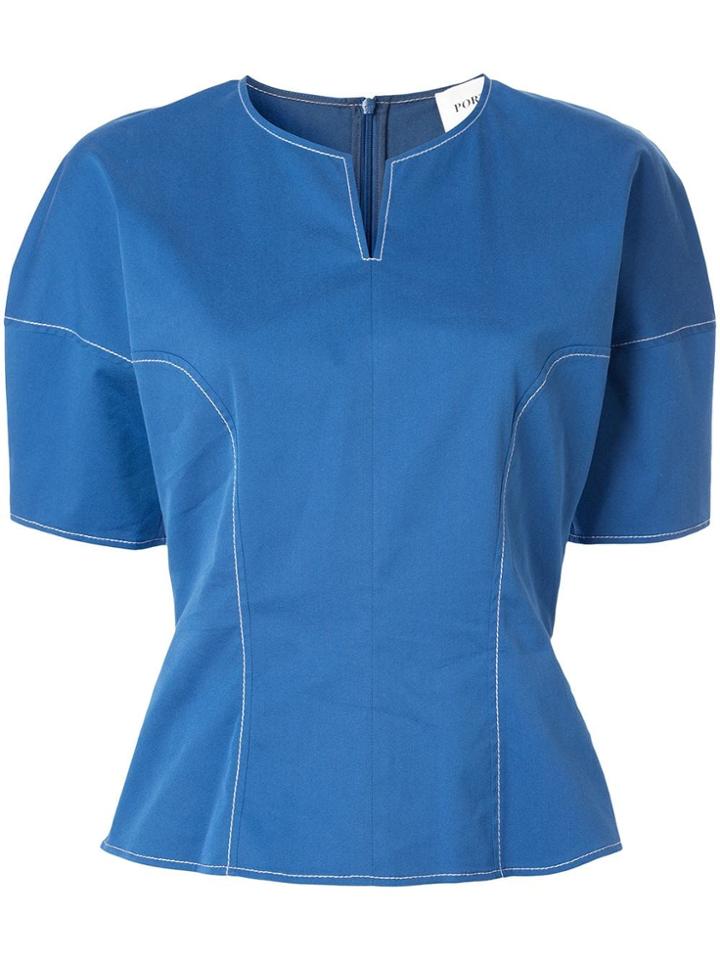 Portspure Contrast Stitching Top - Blue