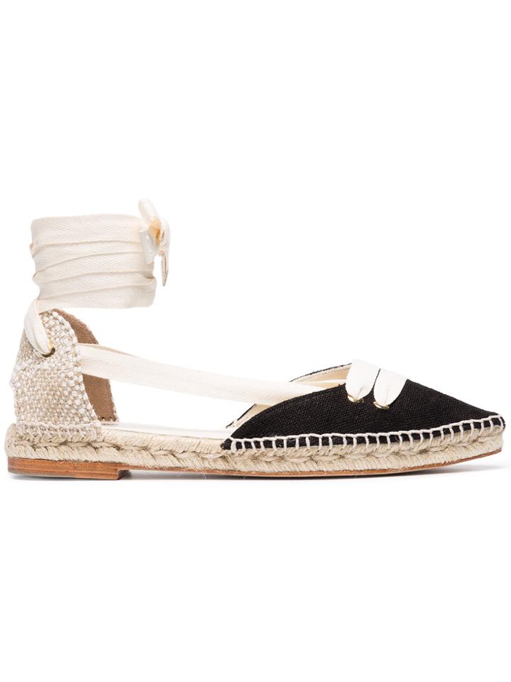 Castañer X Manolo Blahnik Black Flat Espadrilles