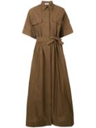 Brunello Cucinelli Floor-length Shirt Dress - Brown