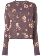 Rochas Floral Intarsia Jumper, Women's, Size: 42, Pink/purple, Viscose/virgin Wool/polyester/polyamide