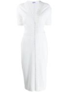 Mugler Fitted Midi Dress - White