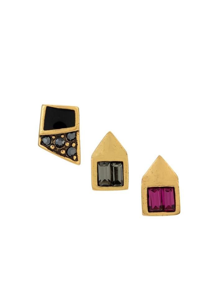 Camila Klein 3 Stud Earrings Set - Metallic